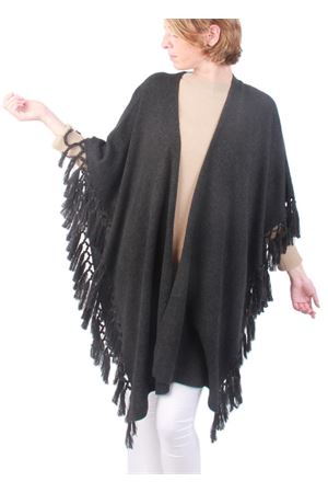Giacca con frange in cachemire e lana grigio fumo Art Tricot | D7171 FRINGEGRIGIO SCURO